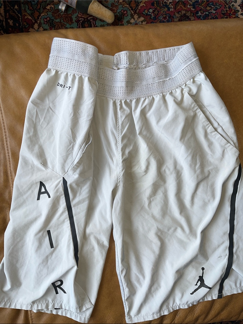 Nike White Men's Air Basketball Shorts with Black Accents